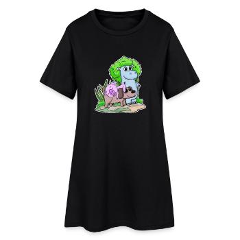 Animaux mignons - Robe T-shirt Femme - noir - Devant
