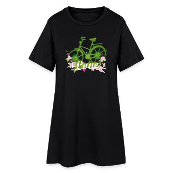 Vélo vert conçu avec beaucoup d’amour - Robe T-shirt Femme - noir - Devant