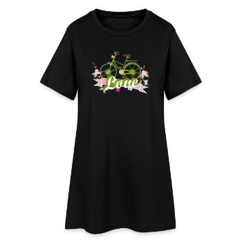 Vélo vert conçu avec beaucoup d’amour - Robe T-shirt Femme - noir - Devant