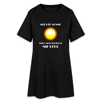Solarenergie Sonne Energie Photovoltaik Solarstrom - Frauen T-Shirt-Kleid - Schwarz - Vorne