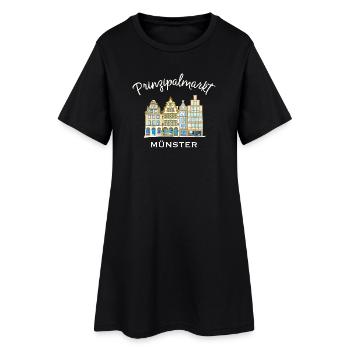 Münster Prinzipalmarkt handgezeichnete Häuserzeile - Frauen T-Shirt-Kleid - Schwarz - Vorne