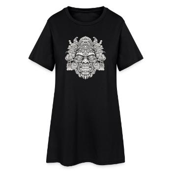 Tête psychédélique - Robe T-shirt Femme - noir - Devant