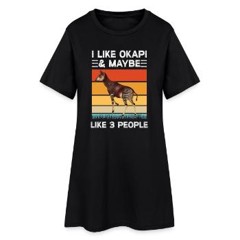 Ich mag Okapi - Frauen T-Shirt-Kleid - Schwarz - Vorne
