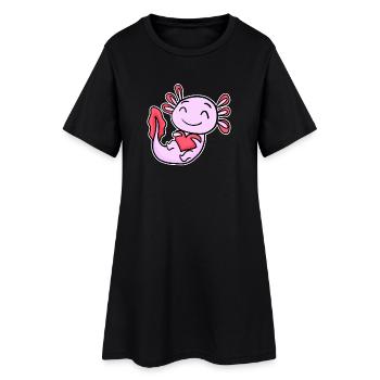 Axolotl Heart Love - Heart Motif - Robe T-shirt Femme - noir - Devant