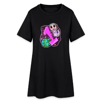 1 an - Inscription - Motif Axolotl - Robe T-shirt Femme - noir - Devant