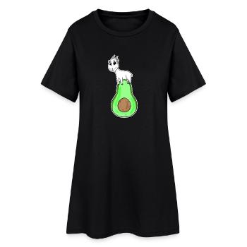 Ziegenbock auf Avocado - Frauen T-Shirt-Kleid - Schwarz - Vorne