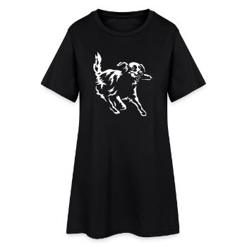 Golden Retriever "Black Edition" - Frauen T-Shirt-Kleid - Schwarz - Vorne