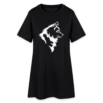 Spitz Kopf "Black Edition" - Frauen T-Shirt-Kleid - Schwarz - Vorne