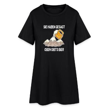 Bier Berg Berge Spruch - Frauen T-Shirt-Kleid - Schwarz - Vorne