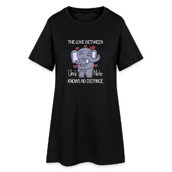 Oncle et nièce Cadeau d’éléphant d’amour - Robe T-shirt Femme - noir - Devant