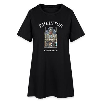 Kultiges Rheintor in Andernach - Frauen T-Shirt-Kleid - Schwarz - Vorne