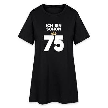 75. Geburtstag Geschenk - 75 Jahre mit Krone - Frauen T-Shirt-Kleid - Schwarz - Vorne