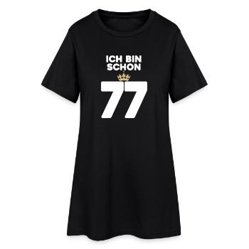 77. Geburtstag Geschenk - 77 Jahre mit Krone - Frauen T-Shirt-Kleid - Schwarz - Vorne