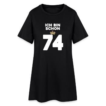 74. Geburtstag Geschenk - 74 Jahre mit Krone - Frauen T-Shirt-Kleid - Schwarz - Vorne