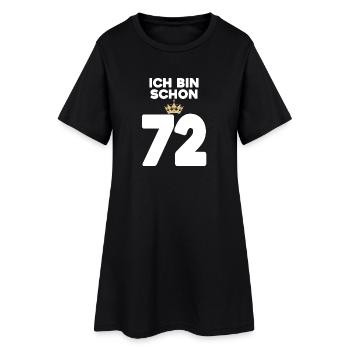 72. Geburtstag Geschenk - 72 Jahre mit Krone - Frauen T-Shirt-Kleid - Schwarz - Vorne
