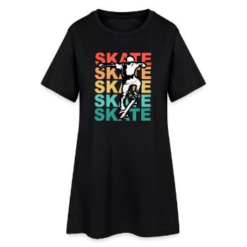 Skateboard Cool Skater Boy Colorful - Robe T-shirt Femme - noir - Devant