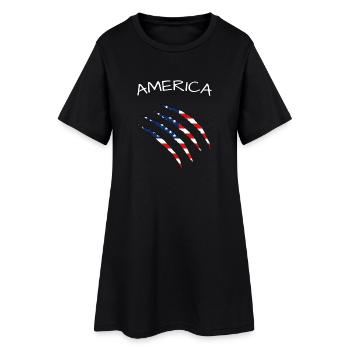 United States of America, USA, America  - Frauen T-Shirt-Kleid - Schwarz - Vorne