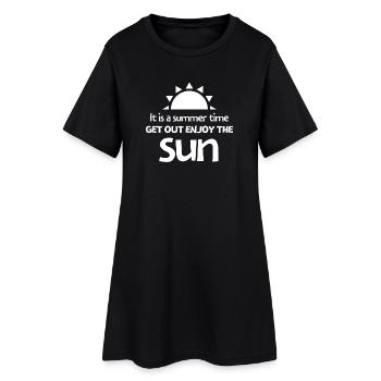 vacances, vacances d'été, enjoy the sun, summer - Robe T-shirt Femme - noir - Devant