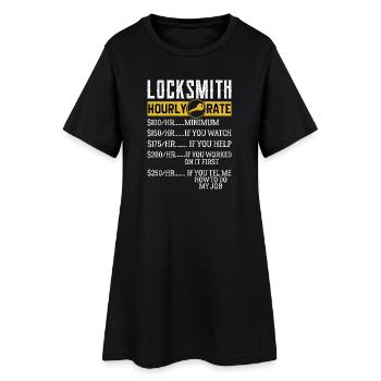 Serrurier Tarifs horaires Serrurier - Robe T-shirt Femme - noir - Devant