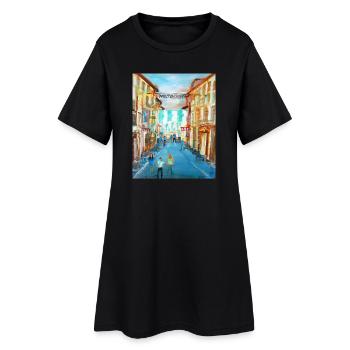 Multergasse - Women’s T-Shirt Dress - black - Front