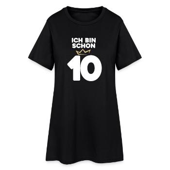10. Geburtstag Geschenk - 10 Jahre mit Krone - Frauen T-Shirt-Kleid - Schwarz - Vorne