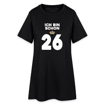 26. Geburtstag Geschenk - 26 Jahre mit Krone - Frauen T-Shirt-Kleid - Schwarz - Vorne