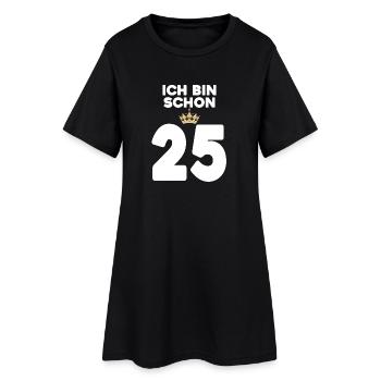 25. Geburtstag Geschenk - 25 Jahre mit Krone - Frauen T-Shirt-Kleid - Schwarz - Vorne