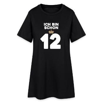12. Geburtstag Geschenk - 12 Jahre mit Krone - Frauen T-Shirt-Kleid - Schwarz - Vorne