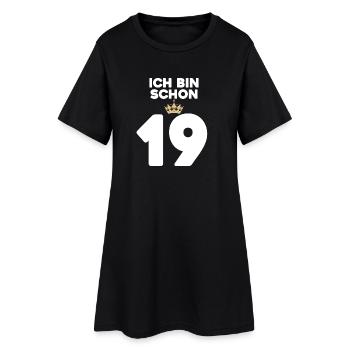 19. Geburtstag Geschenk - 19 Jahre mit Krone - Frauen T-Shirt-Kleid - Schwarz - Vorne