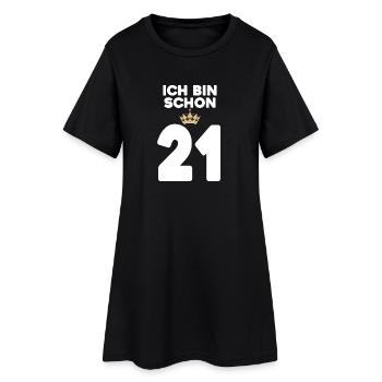 21. Geburtstag Geschenk - 21 Jahre mit Krone - Frauen T-Shirt-Kleid - Schwarz - Vorne