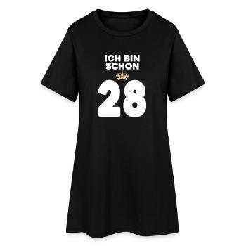 28. Geburtstag Geschenk - 28 Jahre mit Krone - Frauen T-Shirt-Kleid - Schwarz - Vorne