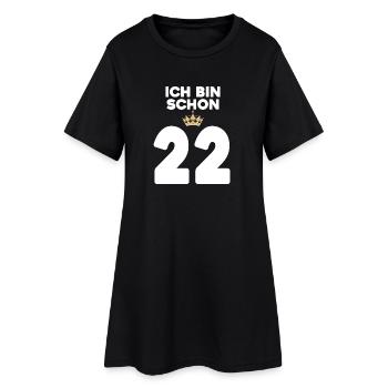 22. Geburtstag Geschenk - 22 Jahre mit Krone - Frauen T-Shirt-Kleid - Schwarz - Vorne
