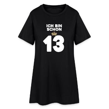 13. Geburtstag Geschenk - 13 Jahre mit Krone - Frauen T-Shirt-Kleid - Schwarz - Vorne
