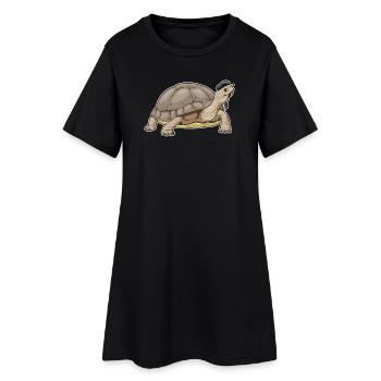 Schildkröte Maler Pinsel Malen - Frauen T-Shirt-Kleid - Schwarz - Vorne