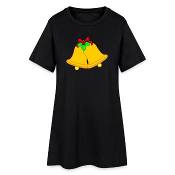 Two church bells for Christmas - Women’s T-Shirt Dress - black - Front
