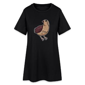 Caille Oiseau Motif Oiseaux - Robe T-shirt Femme - noir - Devant