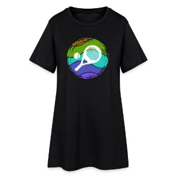 Padel tennis sport Balles de raquette - Robe T-shirt Femme - noir - Devant