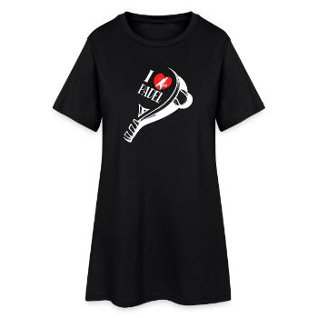 Raquette de balles J’aime Padel Déclaration de cœur - Robe T-shirt Femme - noir - Devant