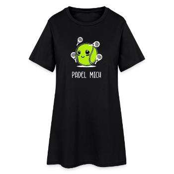 Tennis Spieler Sport Spruch Padel Schläger Bälle - Frauen T-Shirt-Kleid - Schwarz - Vorne