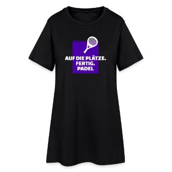 Turnier Padel-Tennis Spieler Schläger Statement - Frauen T-Shirt-Kleid - Schwarz - Vorne