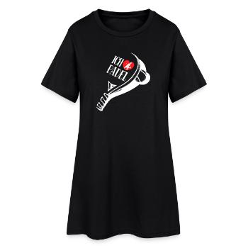 Heart I Love Padel Statement Player Training - Women’s T-Shirt Dress - black - Front