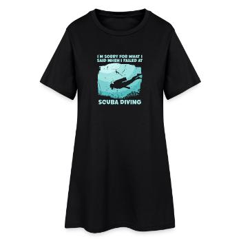 Scuba Diver Océan Plongeur - Robe T-shirt Femme - noir - Devant