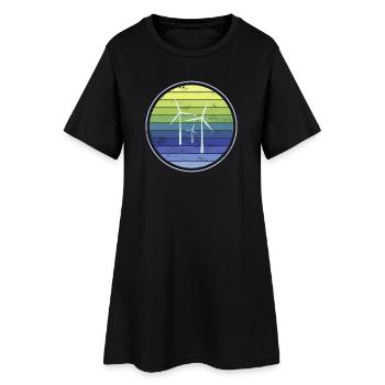 Durabilité de l’énergie éolienne - Robe T-shirt Femme - noir - Devant