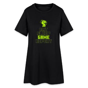 Manger le jeu de sommeil Répéter - Robe T-shirt Femme - noir - Devant