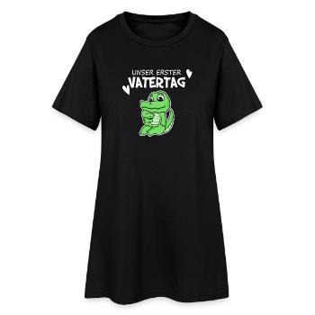 Vatertag - erster Vatertag Geschenk - Frauen T-Shirt-Kleid - Schwarz - Vorne