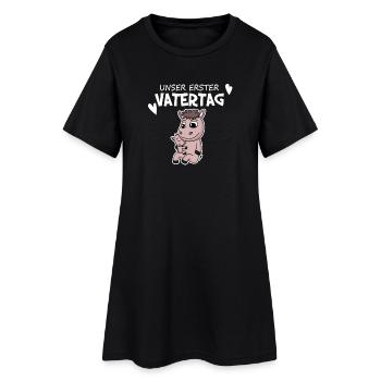 Vatertag - erster Vatertag Geschenk - Frauen T-Shirt-Kleid - Schwarz - Vorne