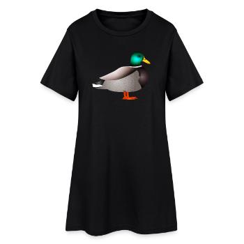 canard mâle dessiné à la main ou canard - Robe T-shirt Femme - noir - Devant