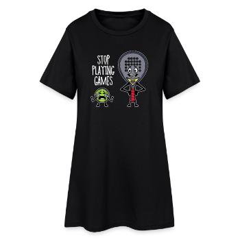 Player Padel Racket Padel Team Statement Coach - Women’s T-Shirt Dress - black - Front