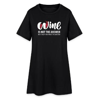 Le vin n’est pas la réponse (foncé) - Robe T-shirt Femme - noir - Devant