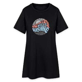 Bonjour Sunshine! Été, soleil, vacances - Robe T-shirt Femme - noir - Devant